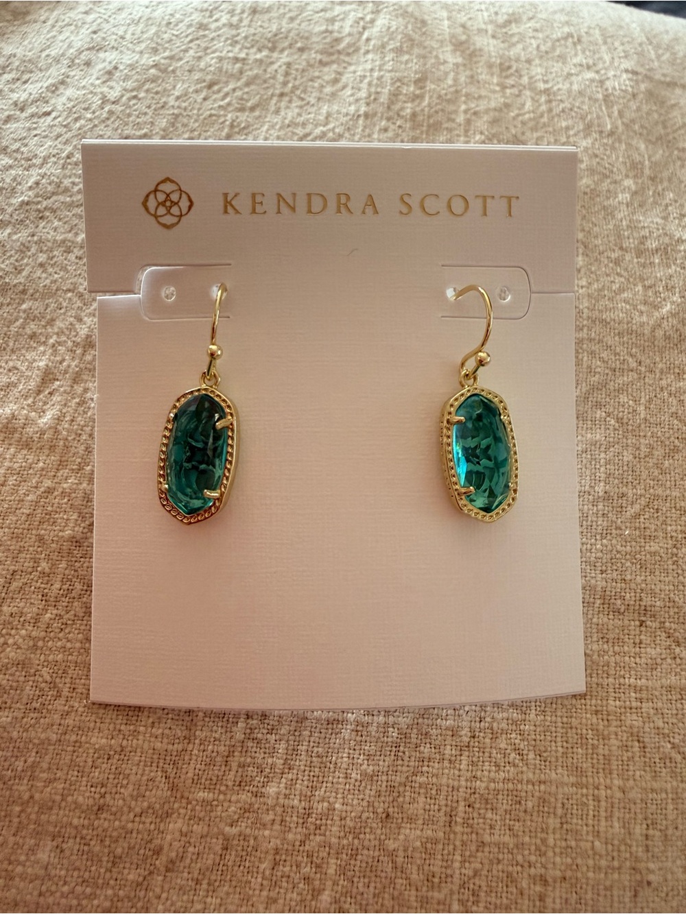 Kendra Scott Gold Teal Drop Earrings